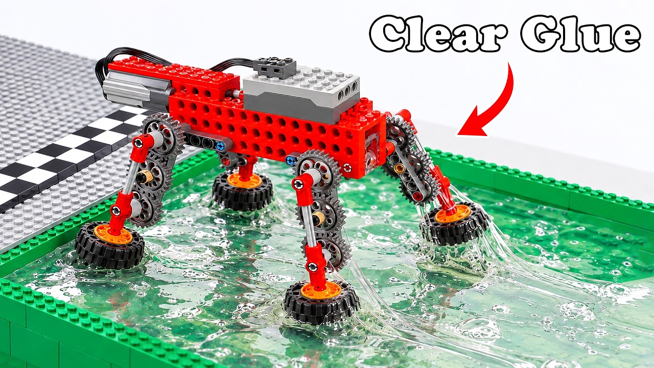 New Challenge LEGO Technic Walker vs Sticky Clear Glue | Smart Lego