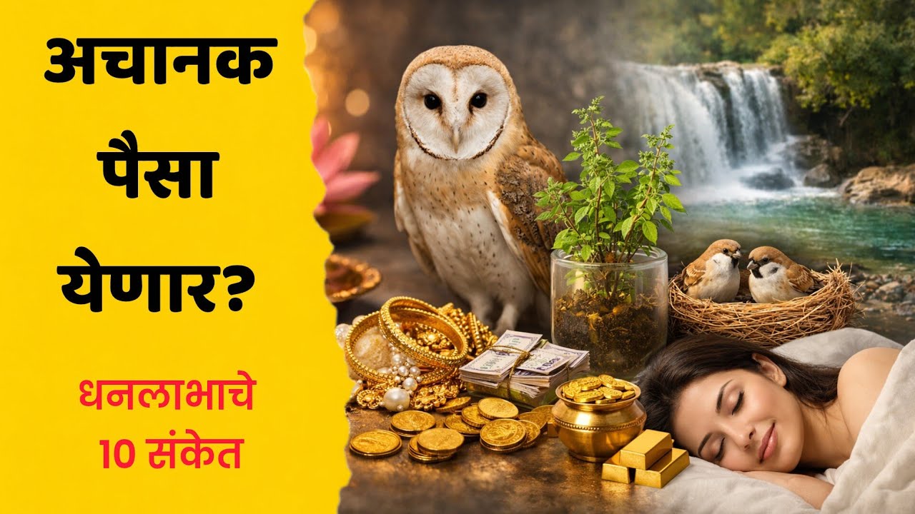 घरात अचानक धनलाभ होण्याचे 10 संकेत | लक्ष्मी येण्यापूर्वी दिसतात हे संकेत