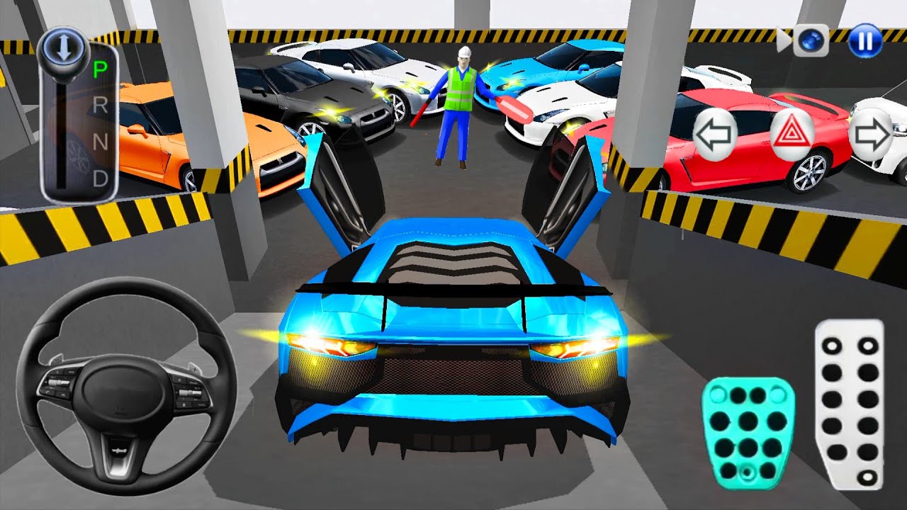 New Blue Lamborghini Car Stuck in Parking Garage🅿️🚘 3D Driving Class 2025 - Android iOS Gameplay🎮