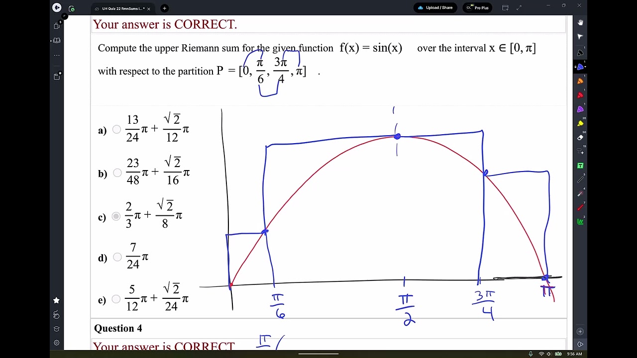 C Online Quiz 22 Rmn Sums and Integral Properties Spring 2026 Edition