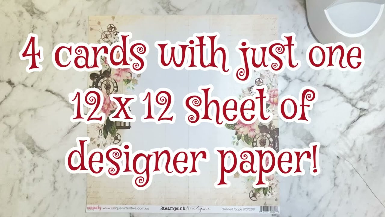 MAKE 4 QUICK STUNNING HANDMADE CARDS with a 12x12 PAPER - 4 DIFFERENT INKING TECHNIQUES!
