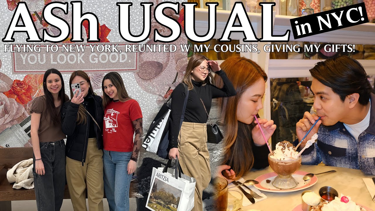 #AShUSUAL: FLYING TO NEW YORK, REUNITED W THE TWINS, GIVING THEM MY GIFTS! | ASHLEY SANDRINE