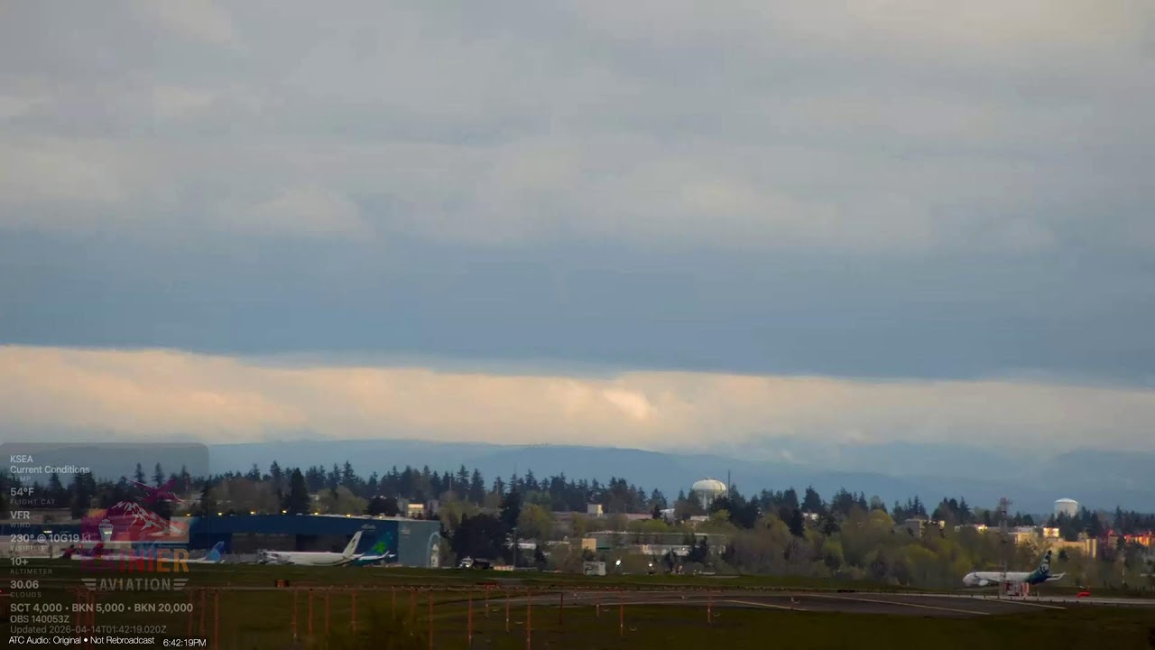 🔴 LIVE Seattle SeaTac Airport | Plane Spotting | 4K PTZ Camera Tours | Mount Rainier | Scenic Views