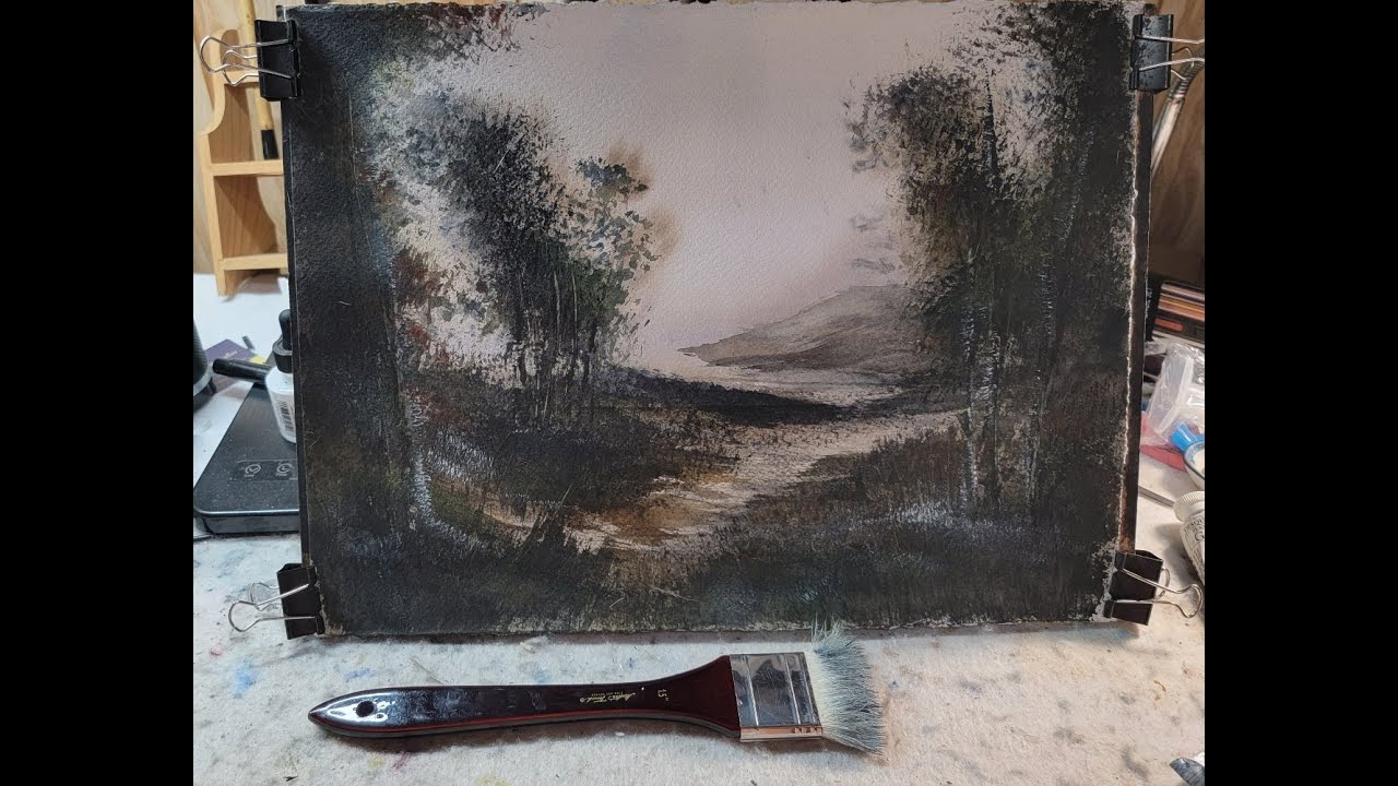 578) Beginner Introduction to the Hake Brush: Tonalist Landscape Painting 1.5 Inch Hake From HL