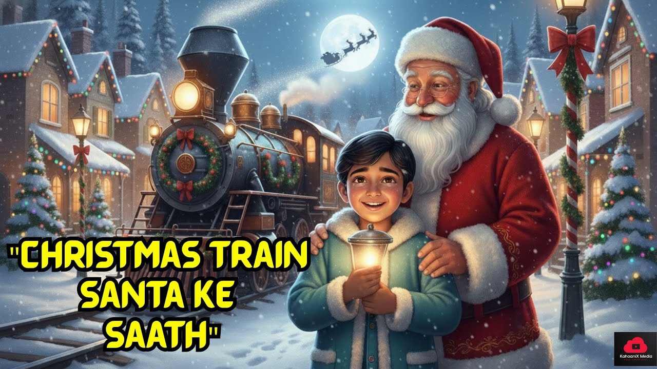 Christmas Train Santa Ke Saath | Christmas Story for Kids | HindiKahani #merrychristmas  #christmas