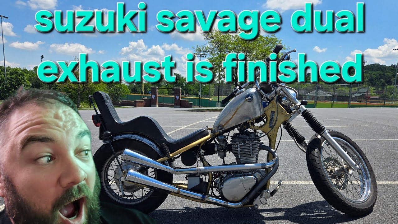 Suzuki savage hardtail dual exhaust start up!!