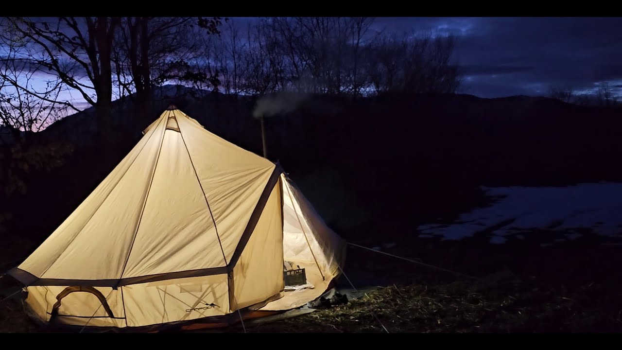 Hot Tent Adventure in the Mountains | Delicious Dinner & Breakfast