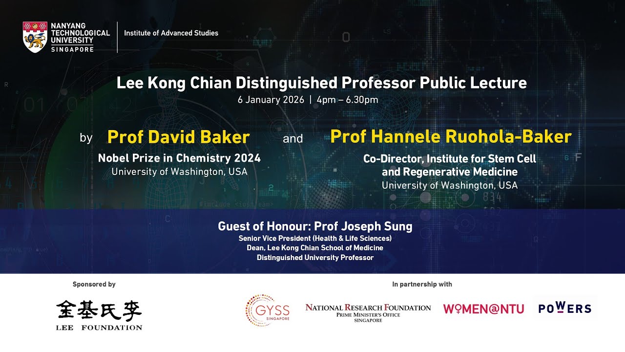 IAS Lee Kong Chian Distinguished Professor Public Lecture by Profs David and Hannele-Ruohola Baker