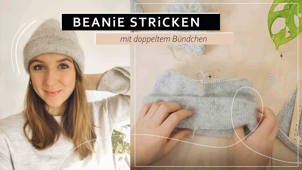 Einfache M&uuml;tzen Strickanleitung | Beanie mit doppeltem Rand stricken