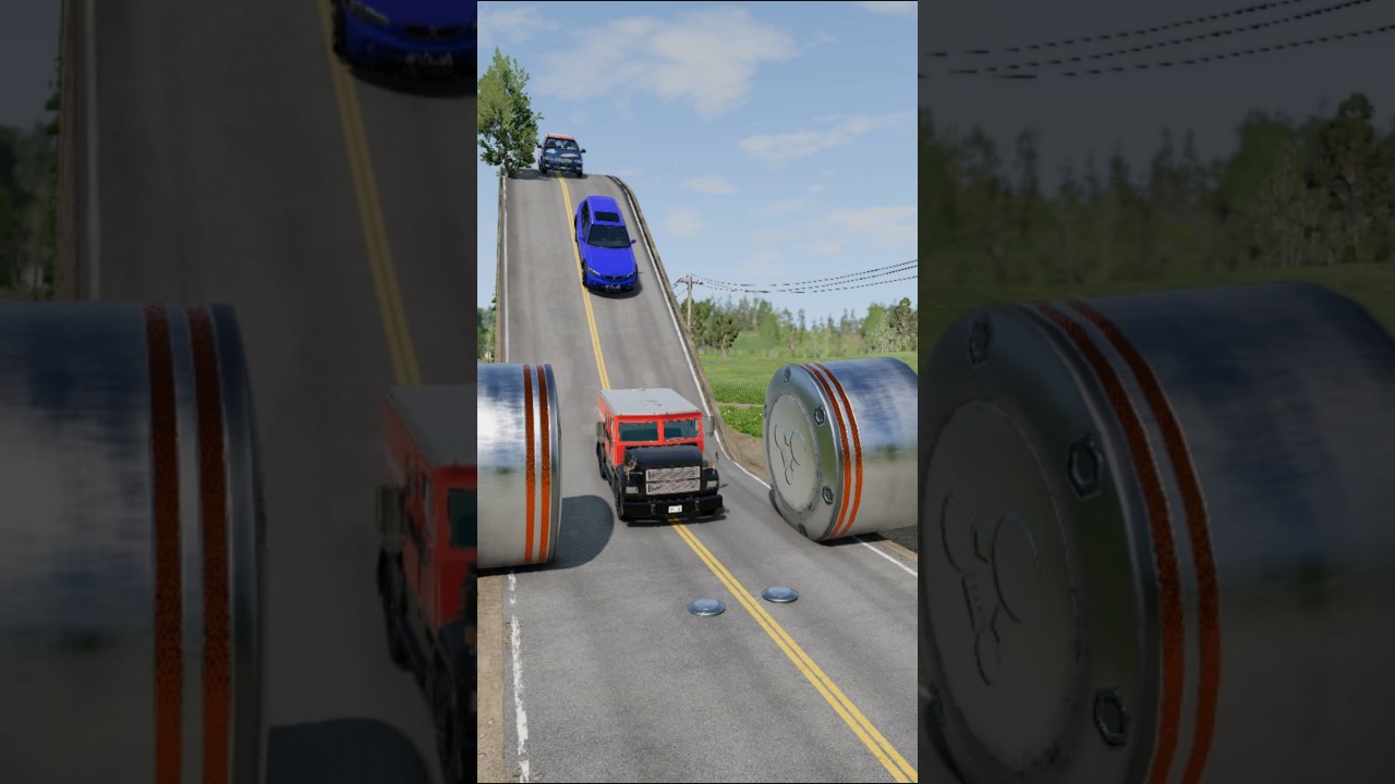School Bus 🚌 & G-Wagon 🚙 vs Hydraulic Crusher &ndash; Who Will Survive? 😱💥 | BeamNG.drive #shorts