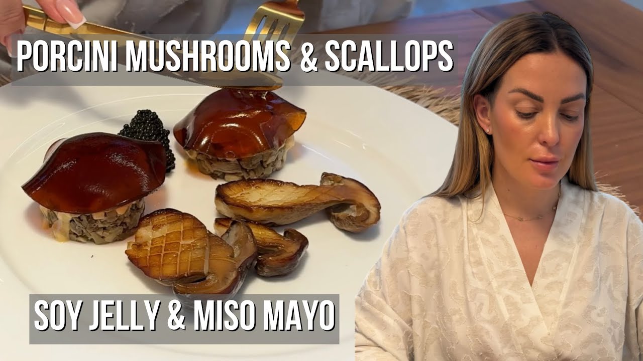 Porcini Mushrooms & Scallops with Miso Mayo and Soy Jelly | A Fine Dining Recipe