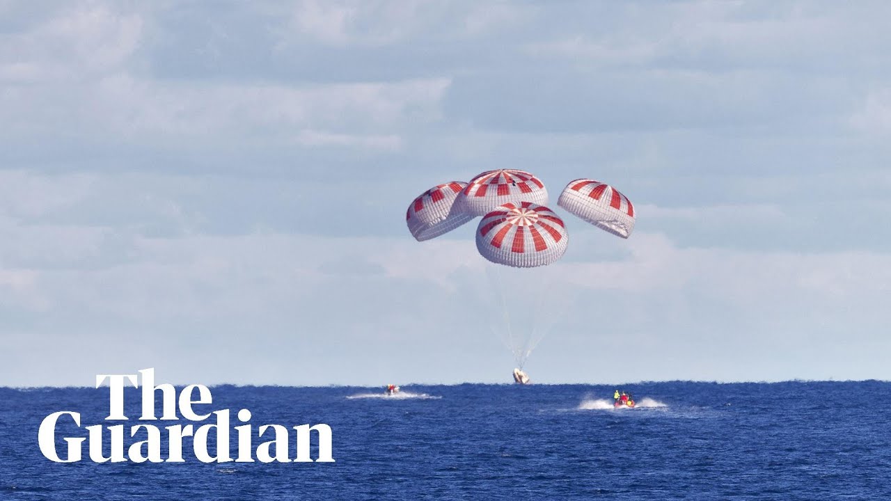 Splashdown: SpaceX capsule carrying Nasa astronauts lands safely