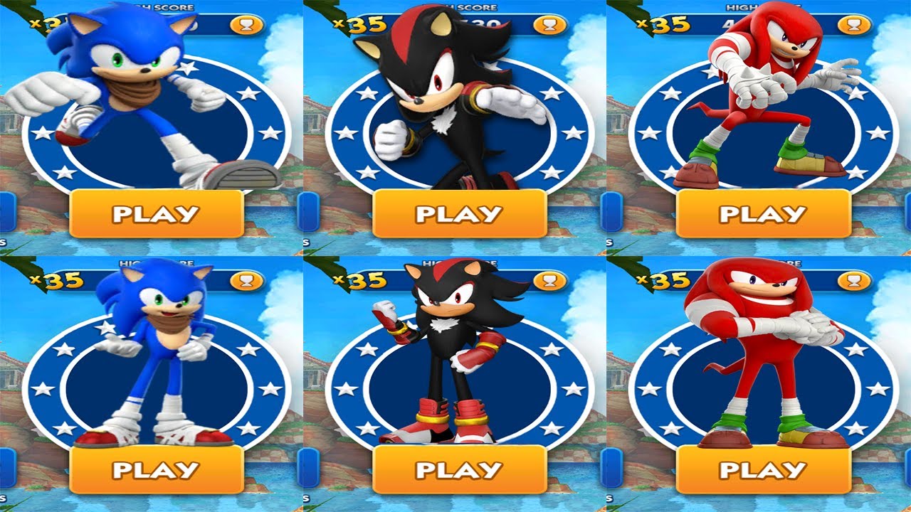 Sonic Dash 2 Boom - Sonic vs Shadow vs Knuckles - All 7 Characters Unlocked Android Gameplay