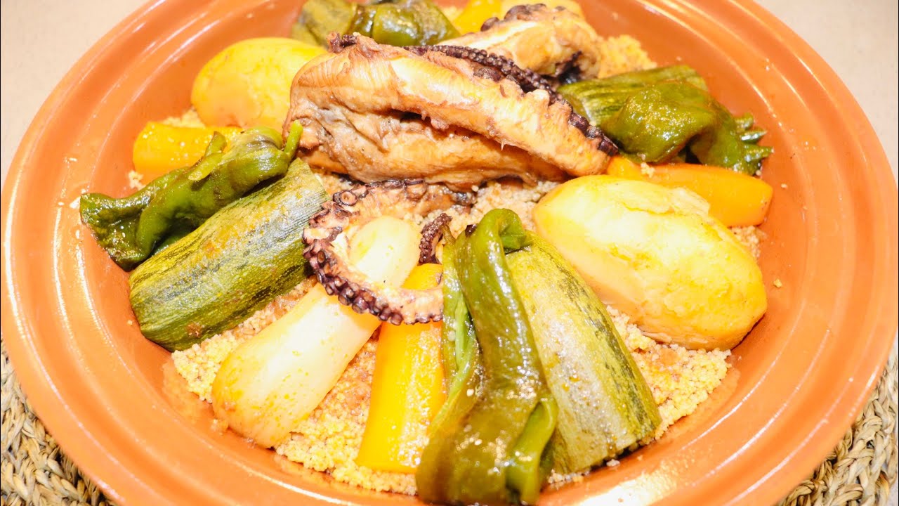 كسكسي بالقرنيط لذيذ جدا couscous au poulpe 🐙