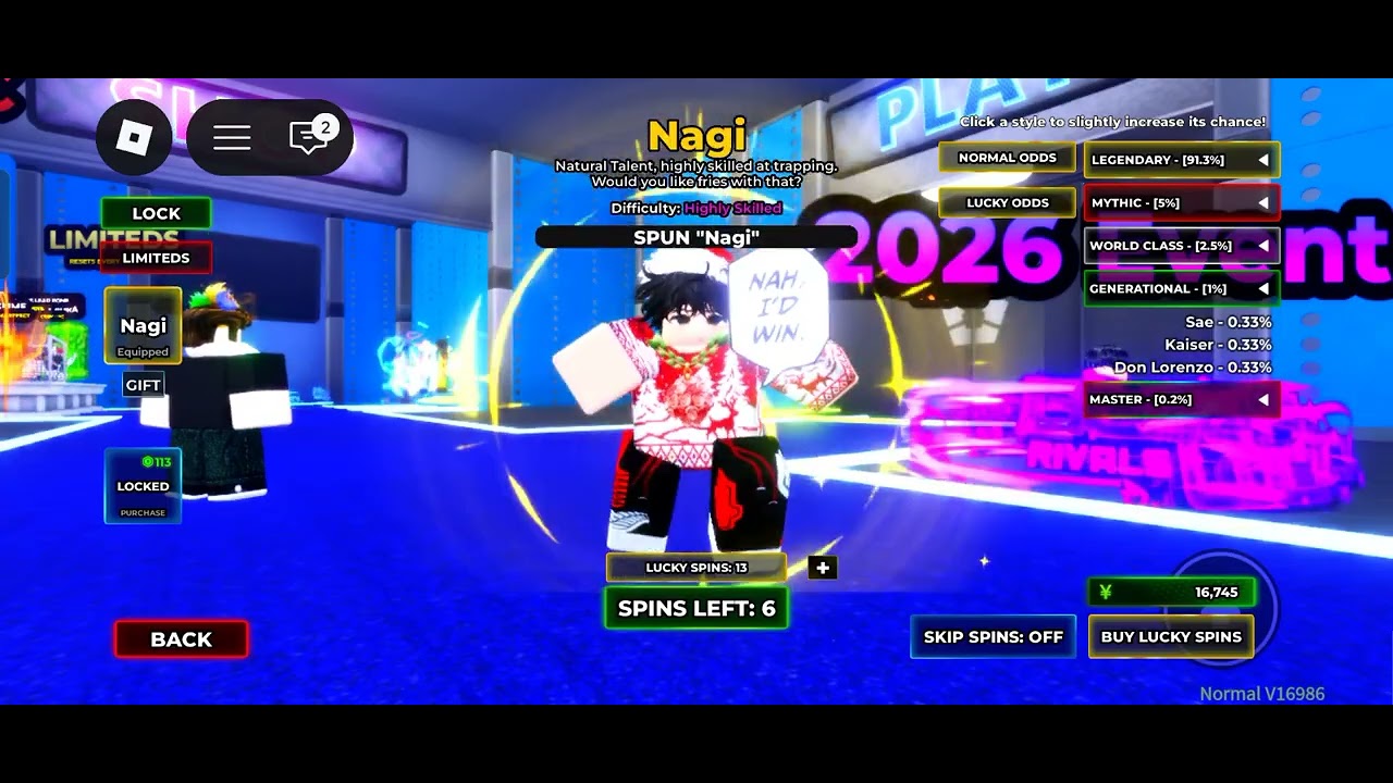 What i got in 20 lucky spins in blue lock rivals -Roblox