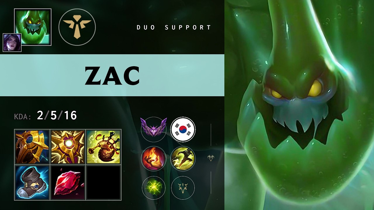 Zac Support vs Lulu - KR Master Patch 26.11