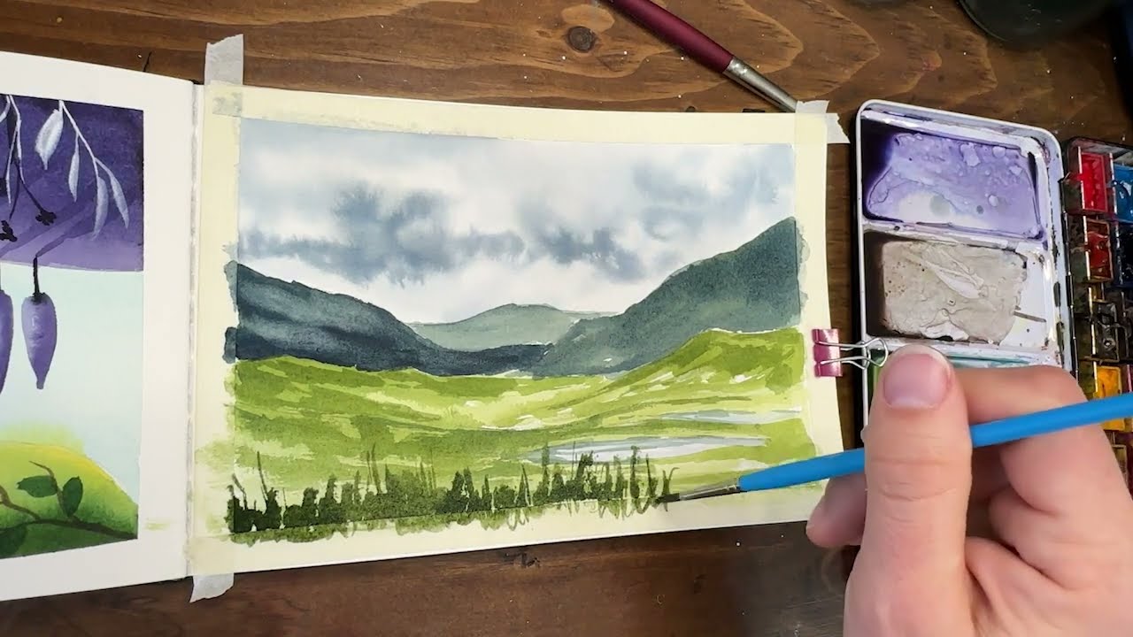 Watercolor Journal Day 39 (Moody Landscape)