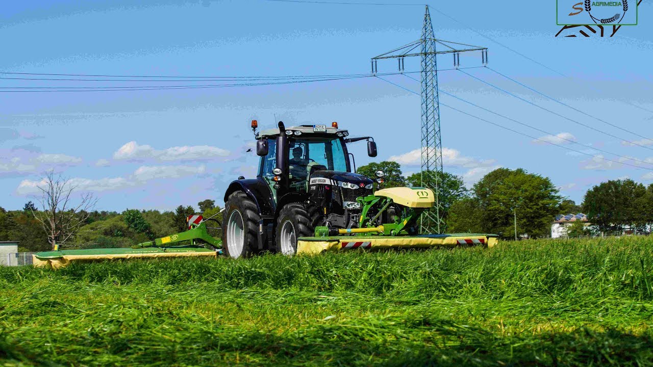 New/Black Massey Ferguson 7718/Krone EasyCut F320M/Krone EasyCut B 970  Butterfly/Ersteinsatz