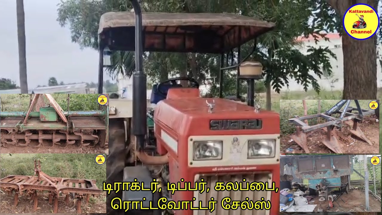 Swaraj 855 டிராக்டர், டிப்பர், 5 கலப்பை, 9 கலப்பை, ரொட்டவோட்டர் சேல்ஸ்.