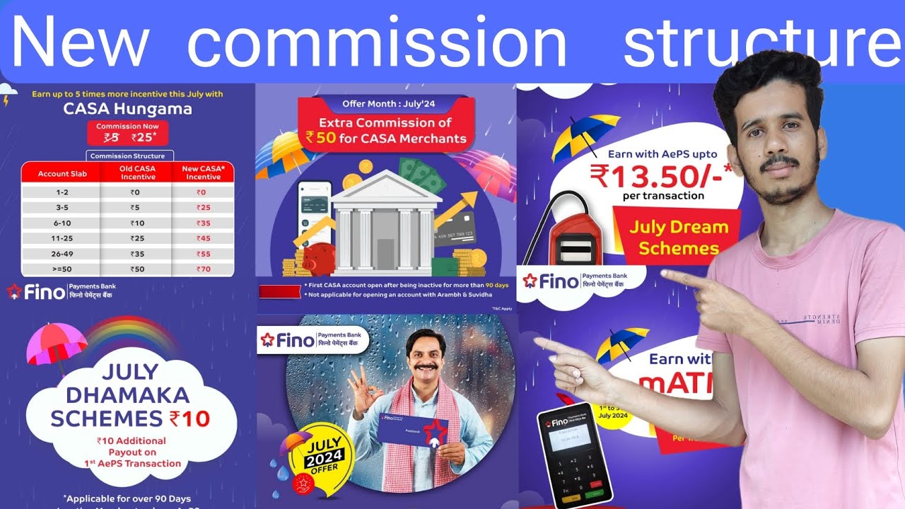 Fino Payment Bank New commission structure July | Fino payment Bank retailer commission list