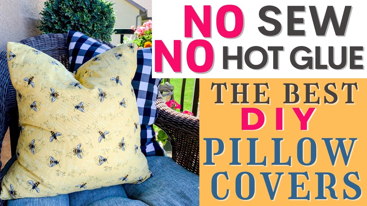 ⭐️ THE BEST DIY PILLOW COVERS | NO SEW NO HOT GLUE WASHABLE DIY PILLOW COVERS