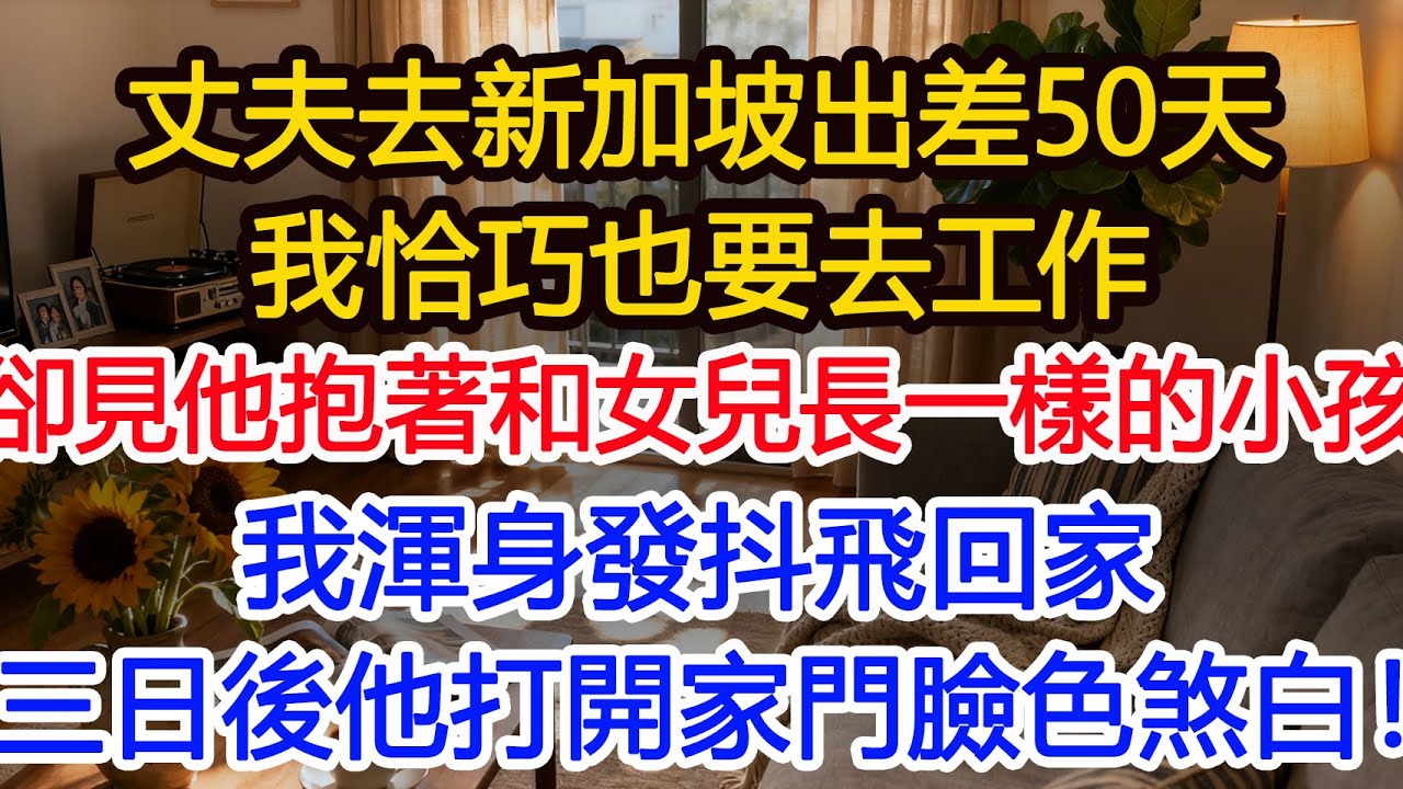 丈夫去新加坡出差50天，我恰巧要去工作，特意選同一家酒店，卻撞見他抱著個小孩，跟我女兒長得一模一樣，我渾身發抖飛回家，三日後他回來打開家門臉色煞白#為人處世 #正能量 #故事分享 #生活經驗 #情感