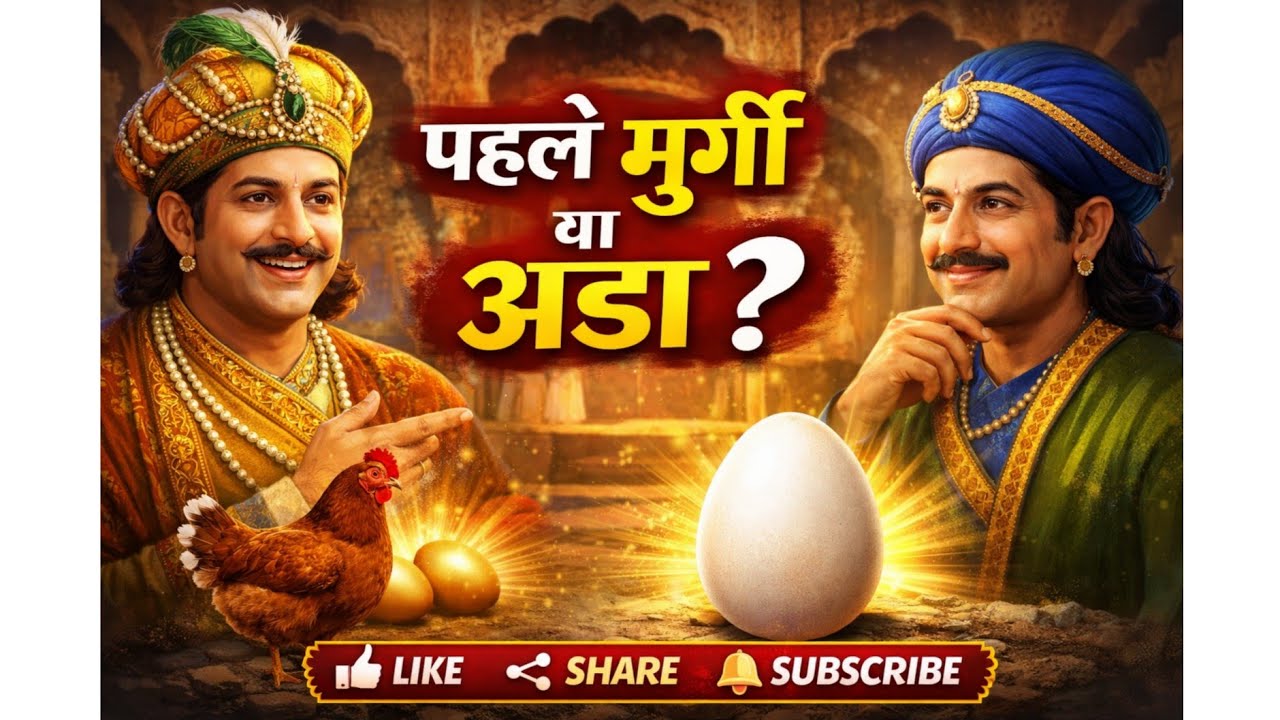 पहले मुर्गी आई या अंडा? | अकबर बीरबल की मज़ेदार कहानी | Funny & Knowledge Story🤔😱