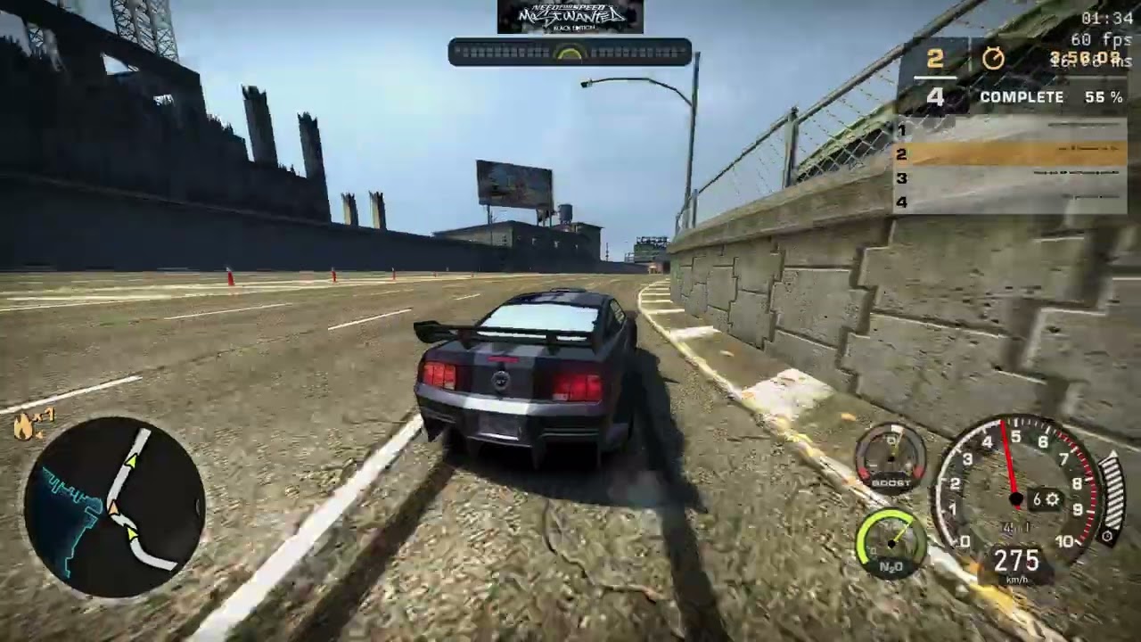 NFS Most Wanted -  FORD Mustang GT ( NFS World Loop, Acceleration to Maximum )