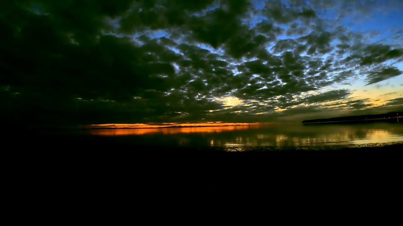 Chill Blues Guitar Music and Beautiful Sunset Over The Harbor