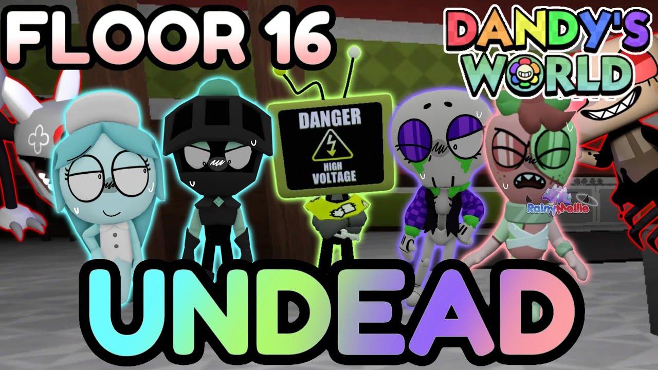 💀 БЕГ НЕЖИТЕЛЕЙ С ДРУЗЬЯМИ (ЭТАЖ 16) - Геймплей Dandy's World #18 - [☔] #rainymellie