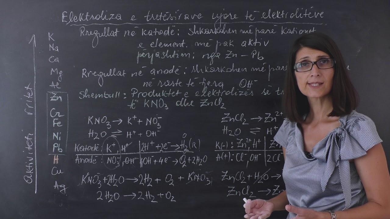 Kimi - Elektroliza e tretësirave ujore të elektrolitëve.