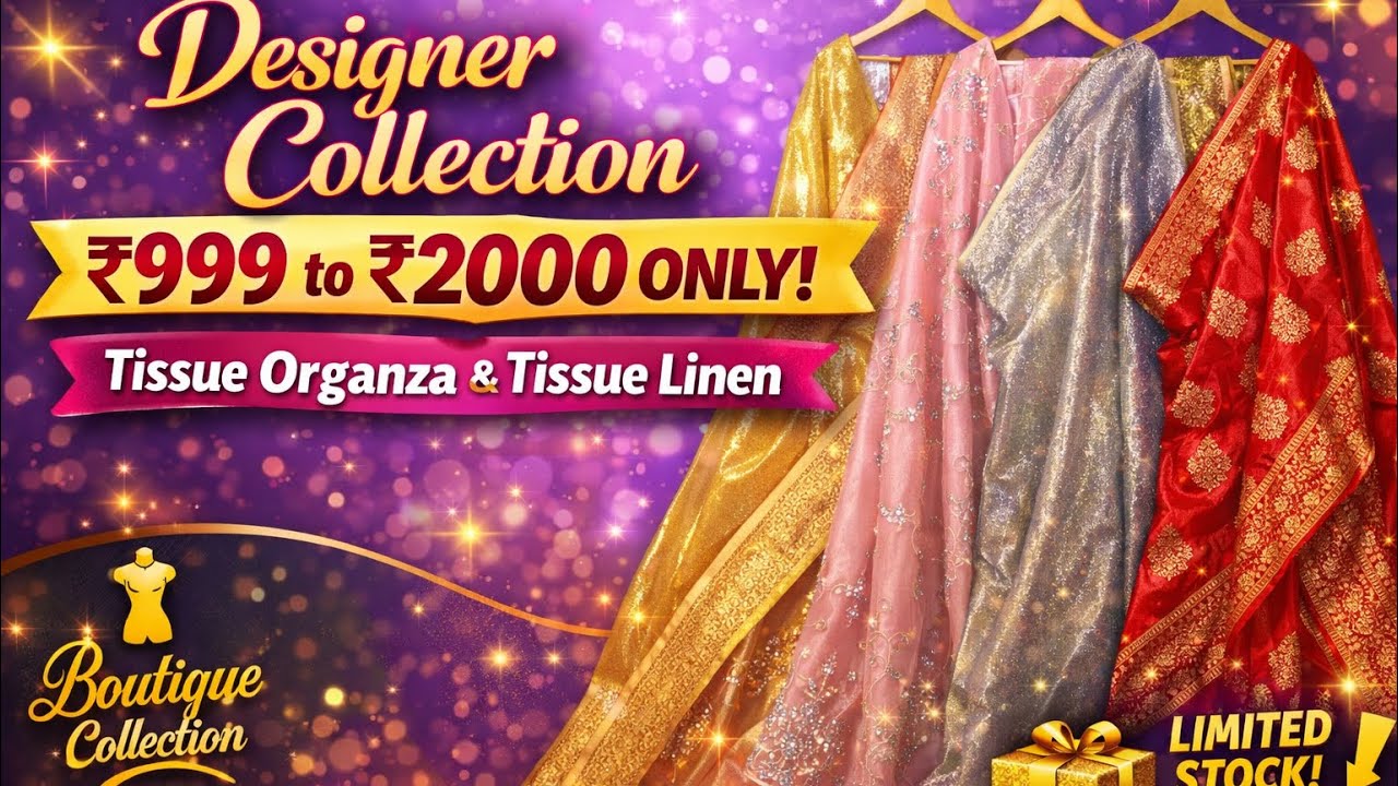 Designer Sarees Under ₹2000 😍 | Boutique Special | Tissue Organza & Tissue Linen