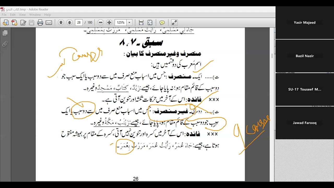 كتاب النحو | غير منصرف سبق 1
