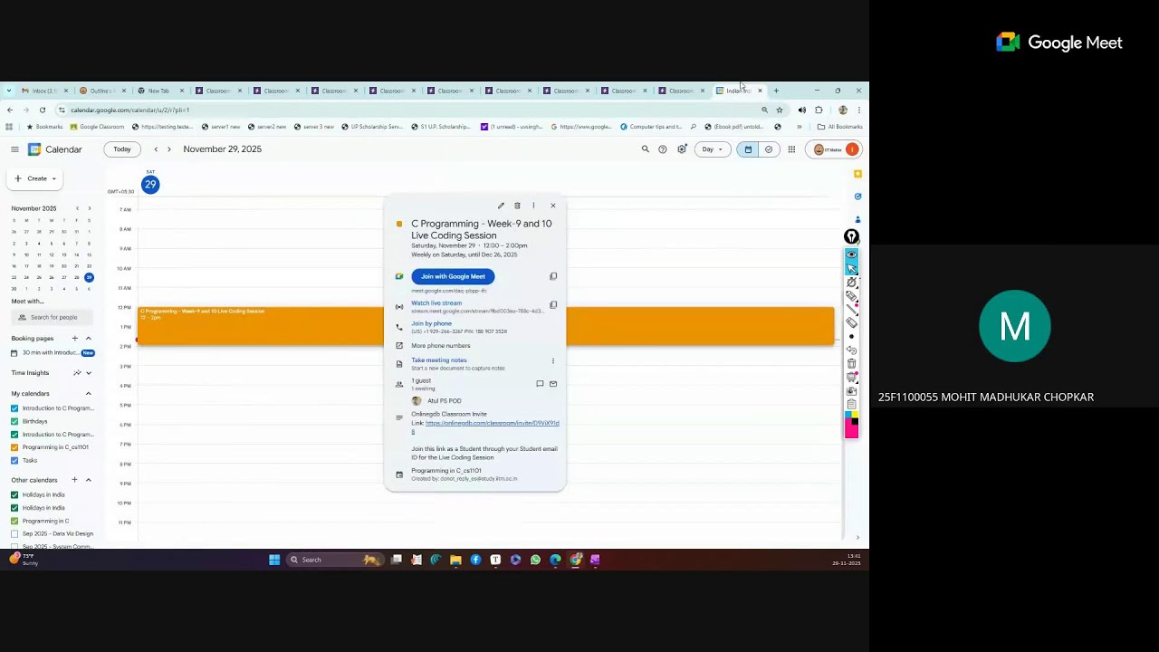C Programming - Week-9 and 10 Live Coding Session