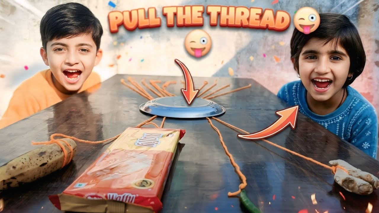 Pull The Thread Challenge 😜 | Surprise Food Challenge for Kids / Bhai Vs Bhan 🤯😂