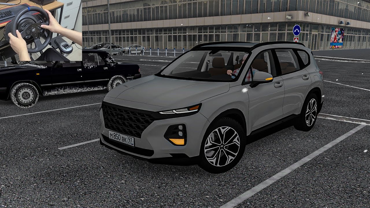 Hyundai Santa Fe 2019 - City Car Driving | Snow Driving | Steering Wheel Gameplay