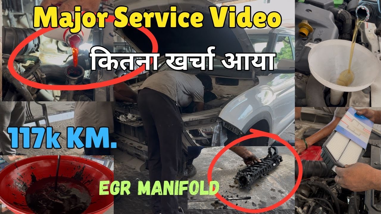 Hyundai Creta 2021 Major Service After 117k km | EGr Valve Inlet Manifold Cleaning
