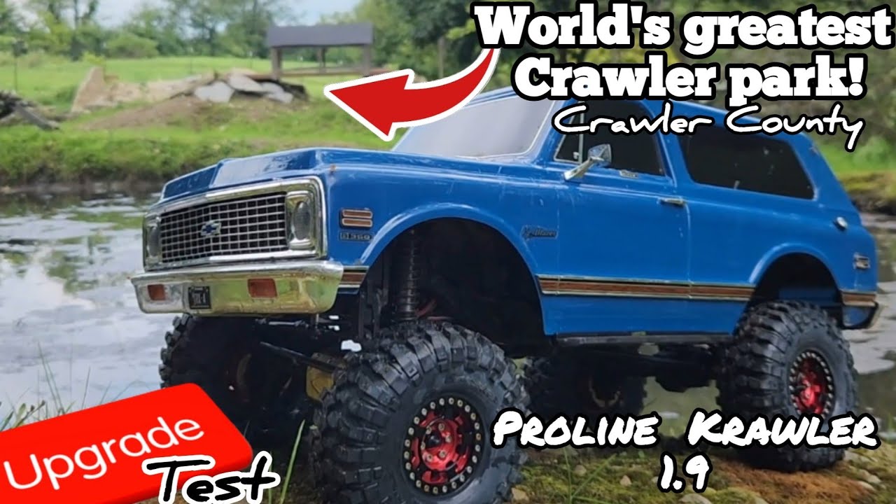 Traxxas trx4 hightrail 1.9  Proline BFG Krawler tested at Crawler County on the Chevrolet k5 blazer