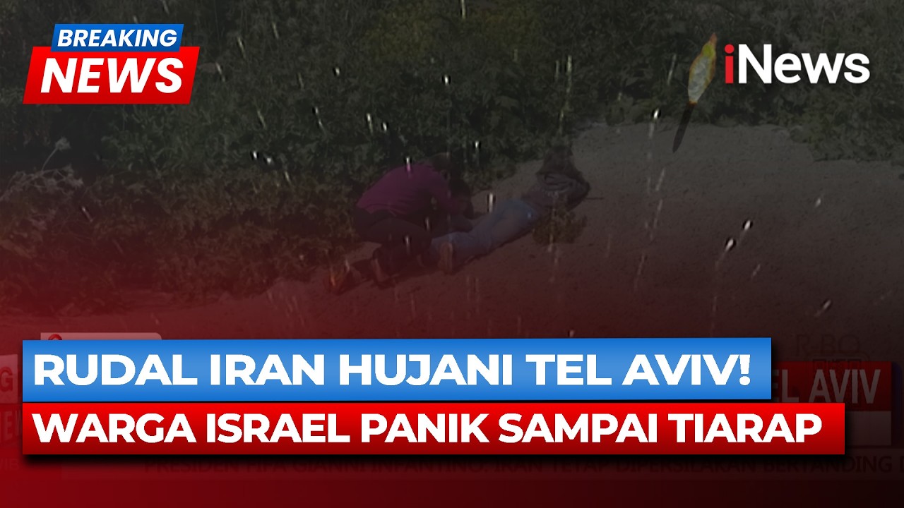Warga Israel Berlarian Hindari Serangan Rudal Iran, Kocar-Kacir Cari Tempat Berlindung