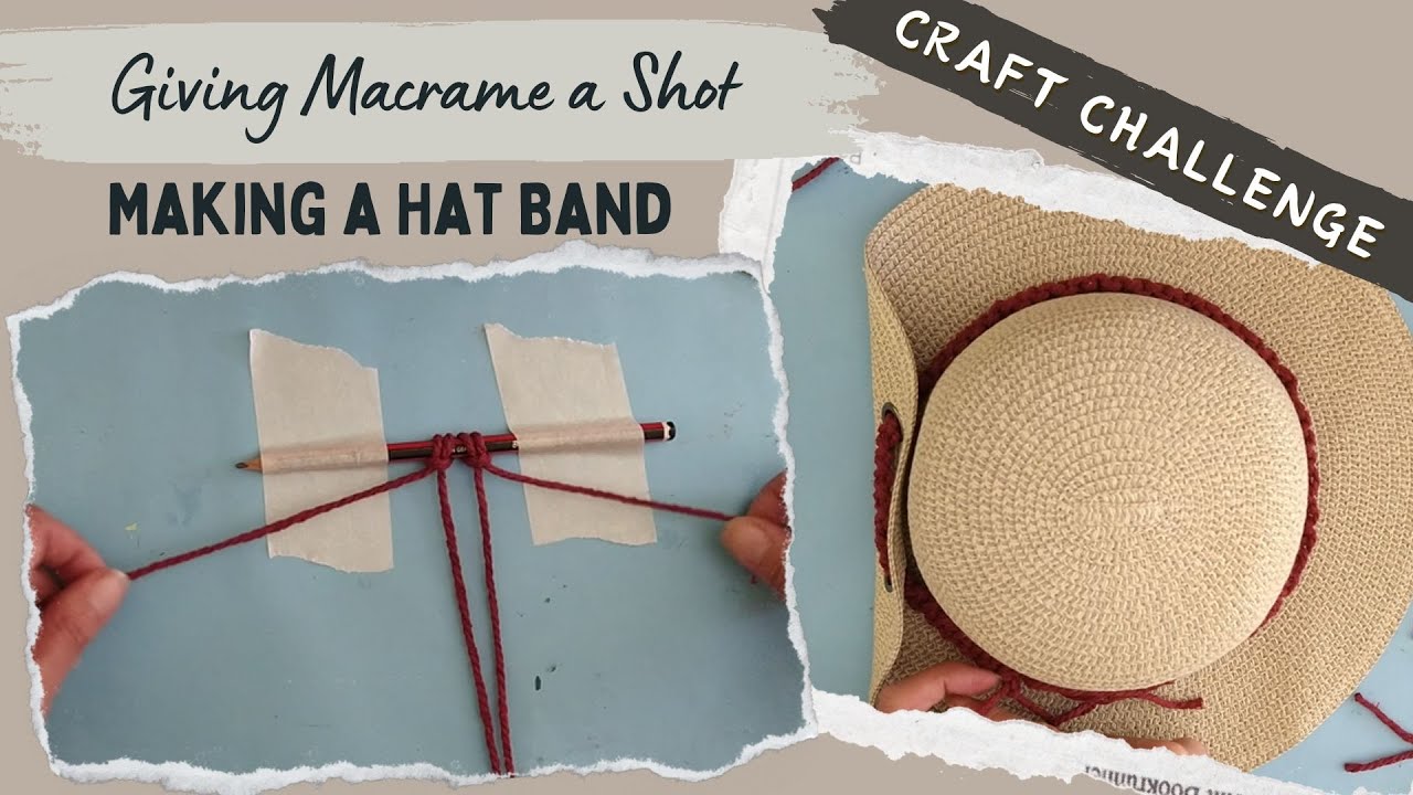 Learning macrame alternating square knot and making a hat band beginner