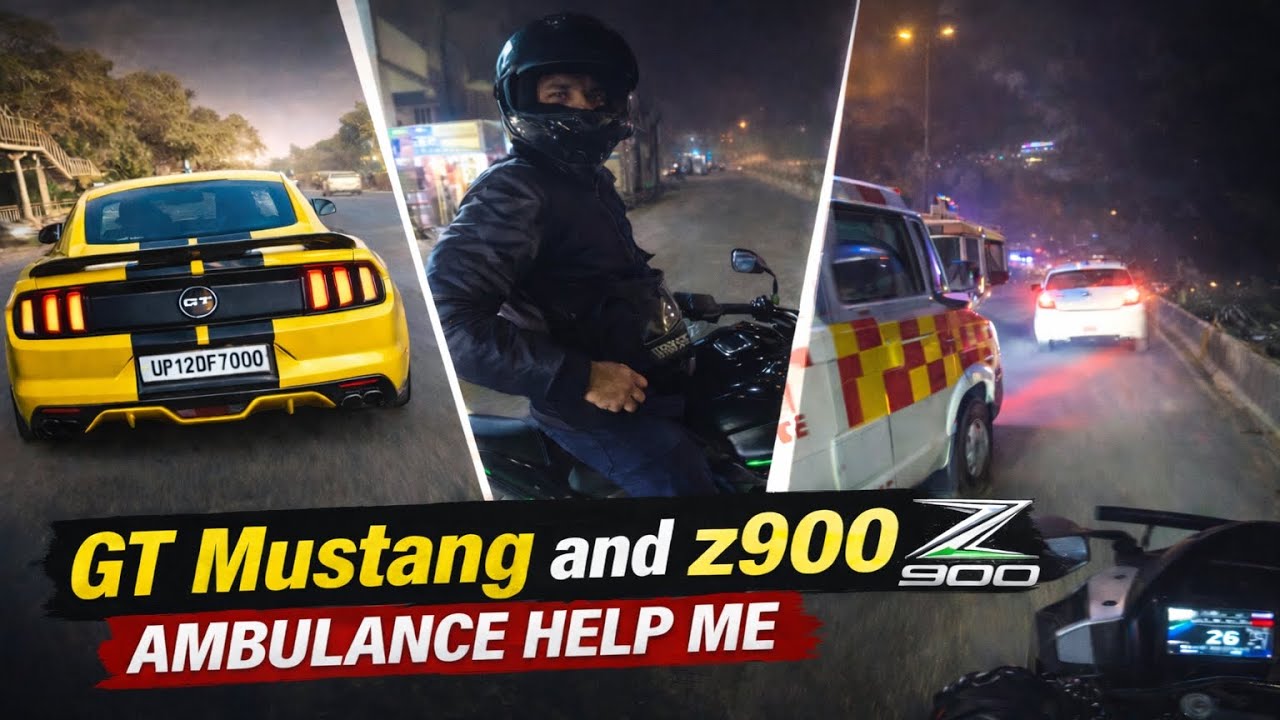 GT Mustang and z900 | ambulance ko traffic se nikala🙏