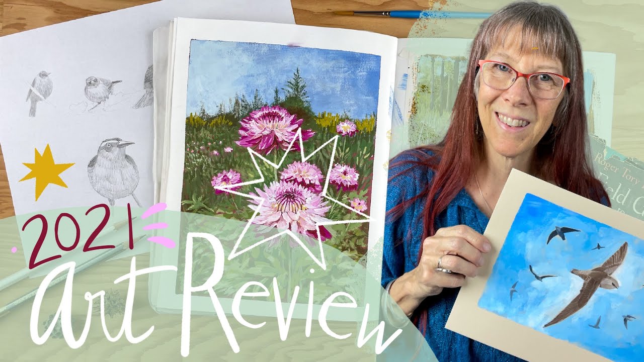 ⭐︎ STUDIO VLOG ⭐︎ 2021 Art Review sketchbook & paintings