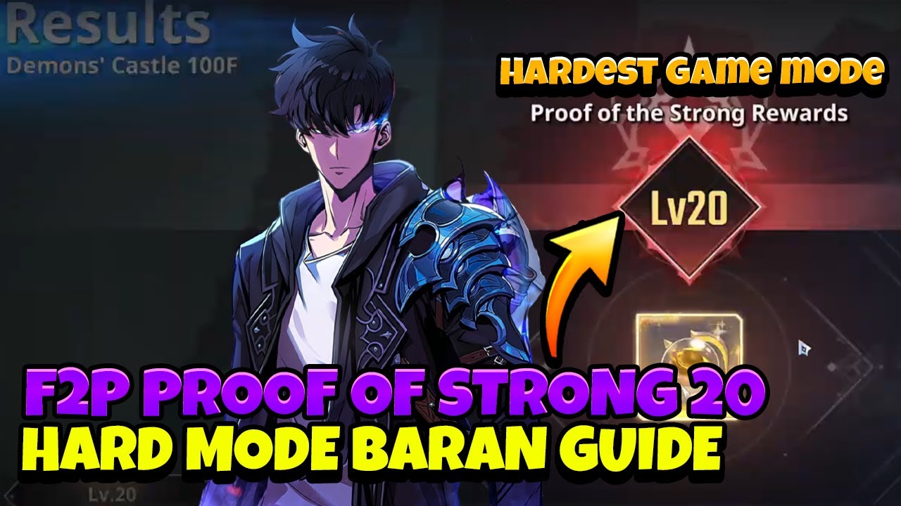 F2P PROOF OF STRONG 20 HARD MODE BARAN! HARDEST MODE DONE! [Solo Leveling: Arise]