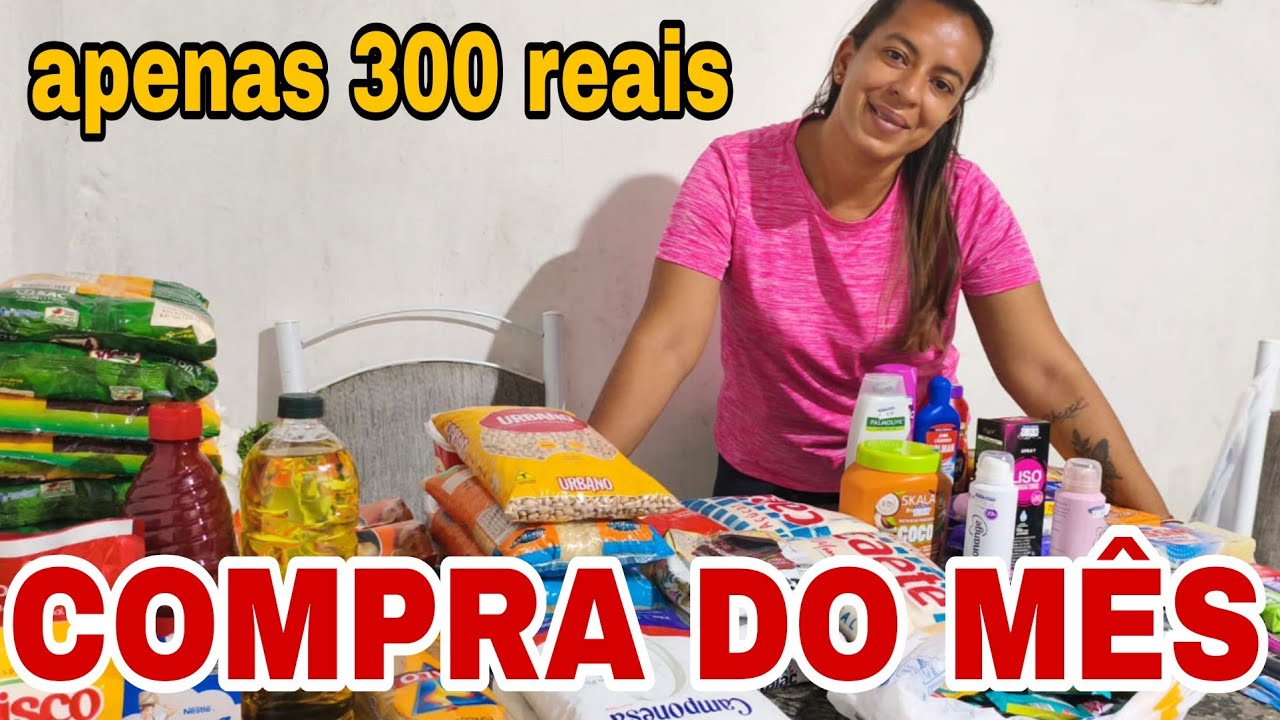 COMPRA DO MÊS JANEIRO / PRIMEIRA COMPRA DO ANO COM APENAS 300 REAIS / TUDO CARO 😱