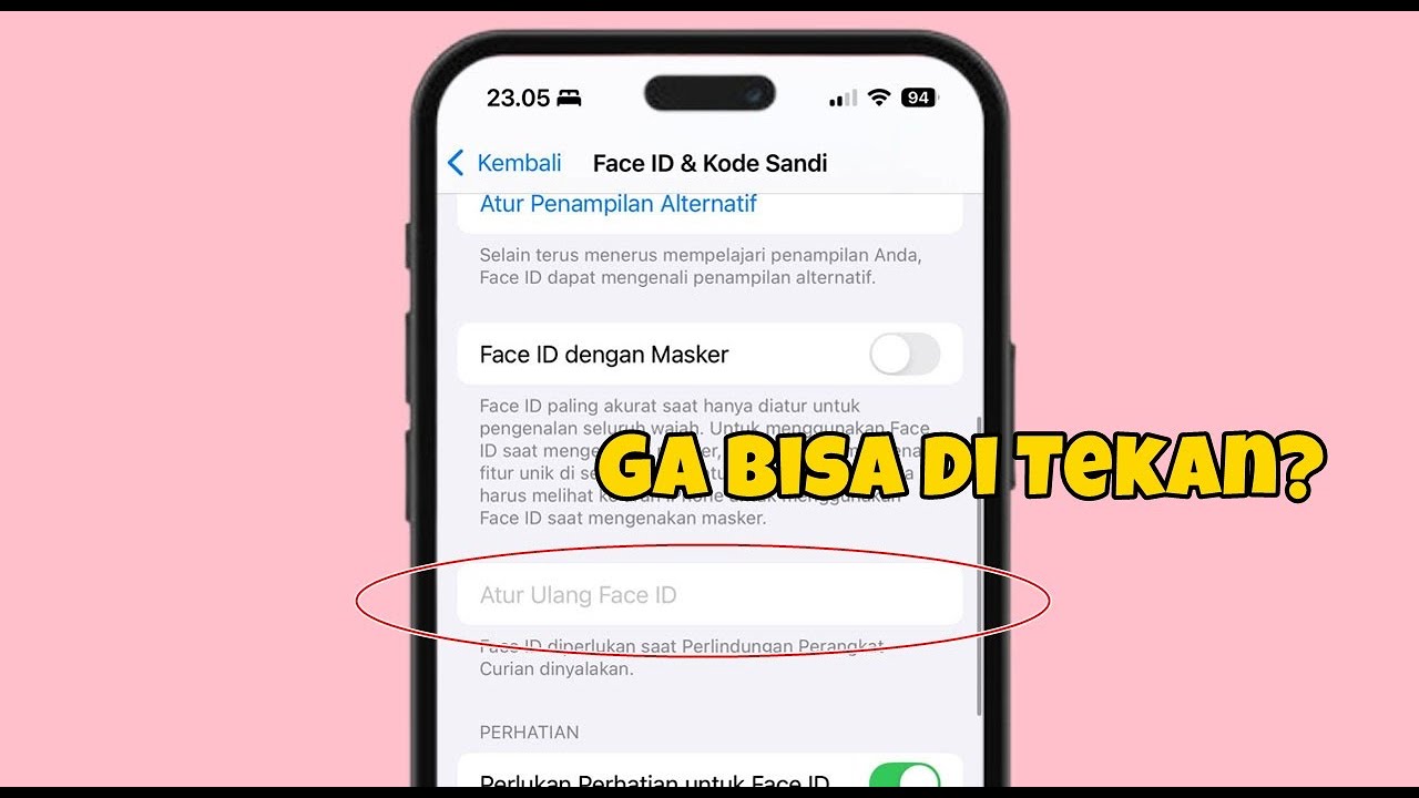 CARA MENGATASI ATUR ULANG FACE ID DI IPHONE TIDAK BISA DITEKAN / DI KLIK