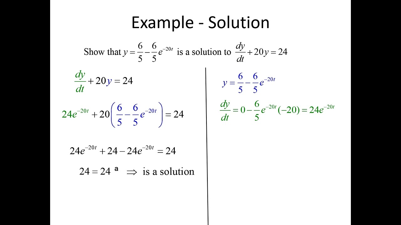 Differential Equations: Definitions and Terminology