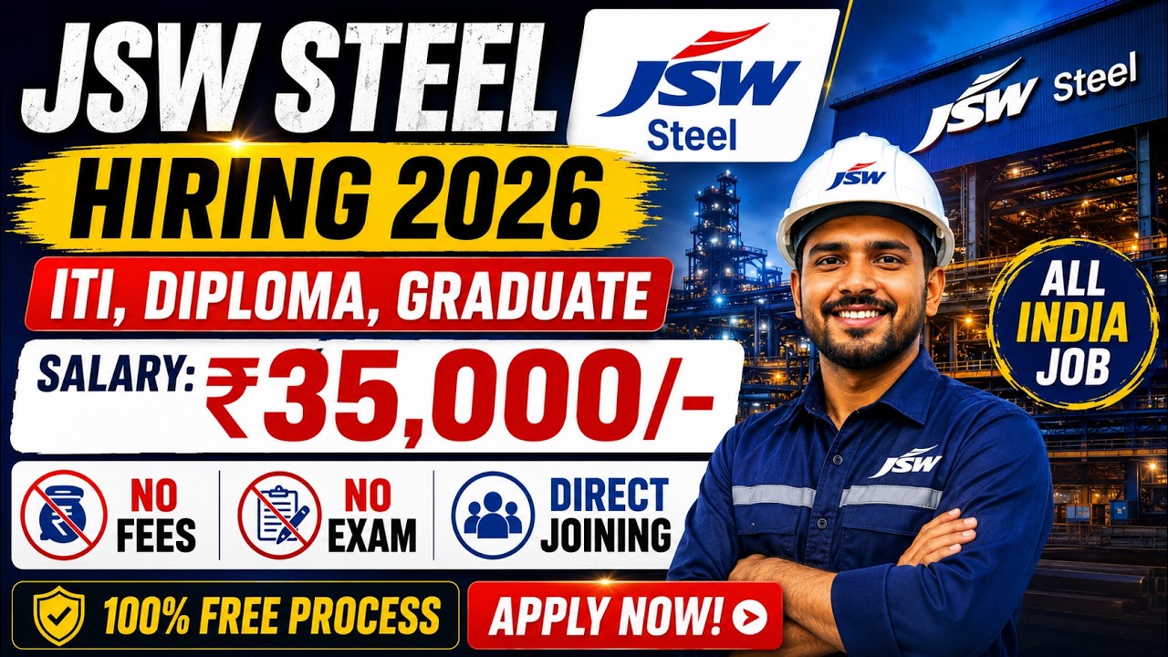 JSW Steel Recruitment 2026 | JSW Steel Recruitment 2026 | Private company job Vacancy 2026 |  Job