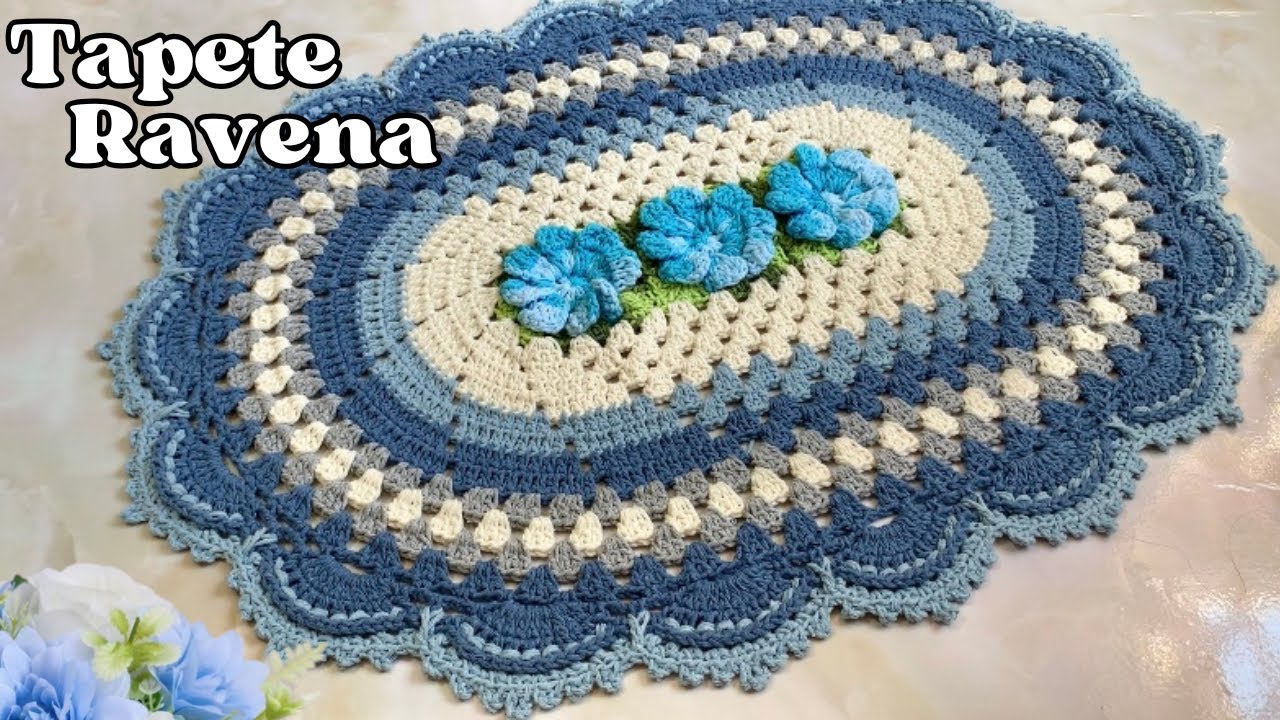 TAPETE RAVENA - VÍDEO AULA #videoaula #passoapasso #tutorial #tapetedecroche