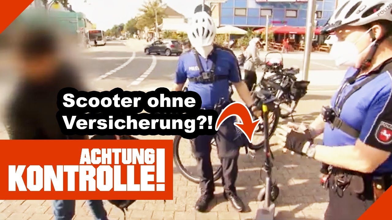 STRAFTAT! E-Scooter ohne gültiges Kennzeichen! |1/2| Kabel Eins Achtung Kontrolle