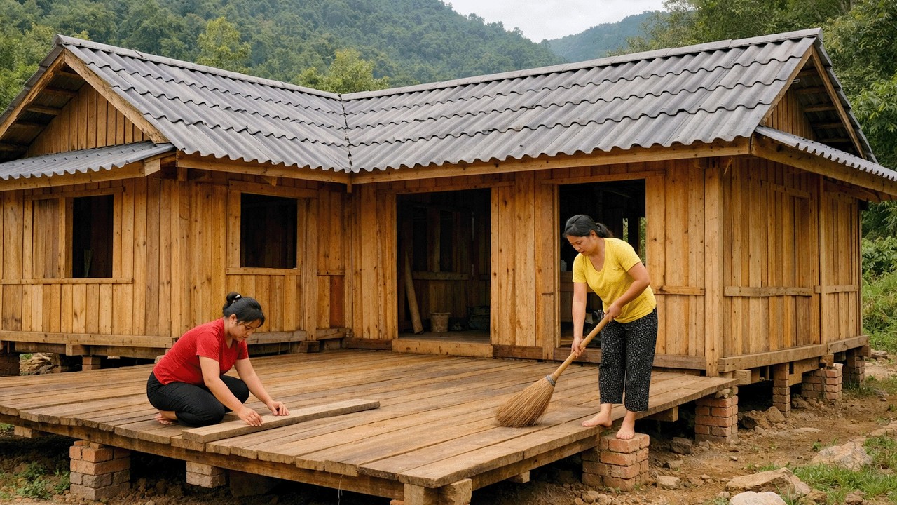 Building a Spacious Wooden House in the Wilderness | Off Grid Solo Cabin Construction